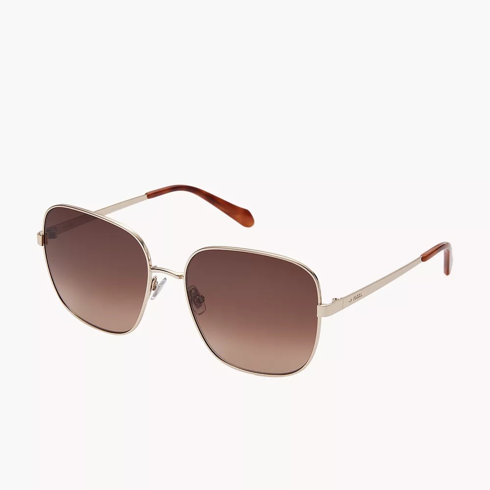 FOSSIL Billie Square Sunglasses Color: Gold Havana